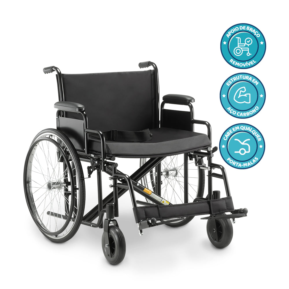 Cadeira de Rodas para Obeso Dellamed D500 até 180kg