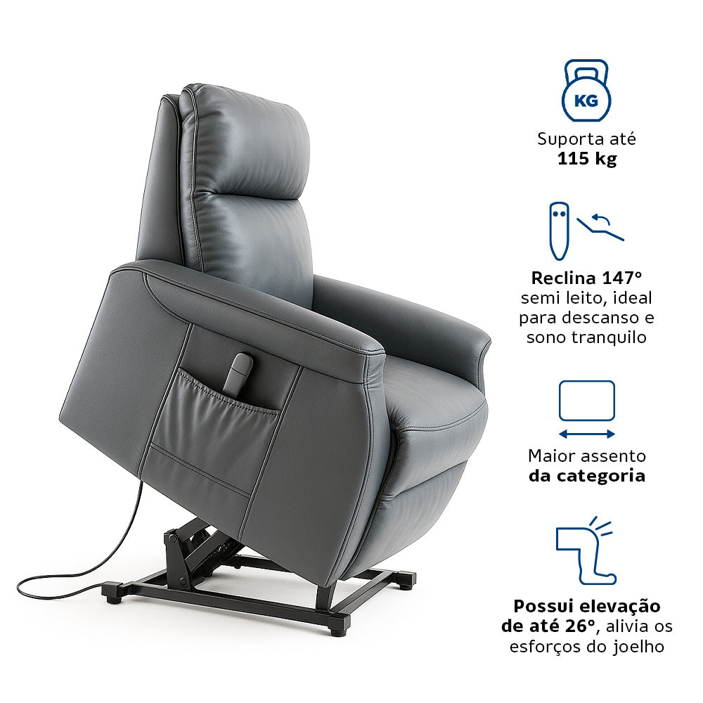 Poltrona do Vovô com Elevação Automática Elevamed