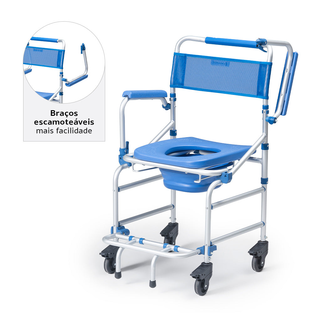 Cadeira de Banho Ultraleve 4 em 1 Dellamed D55 até 135kg