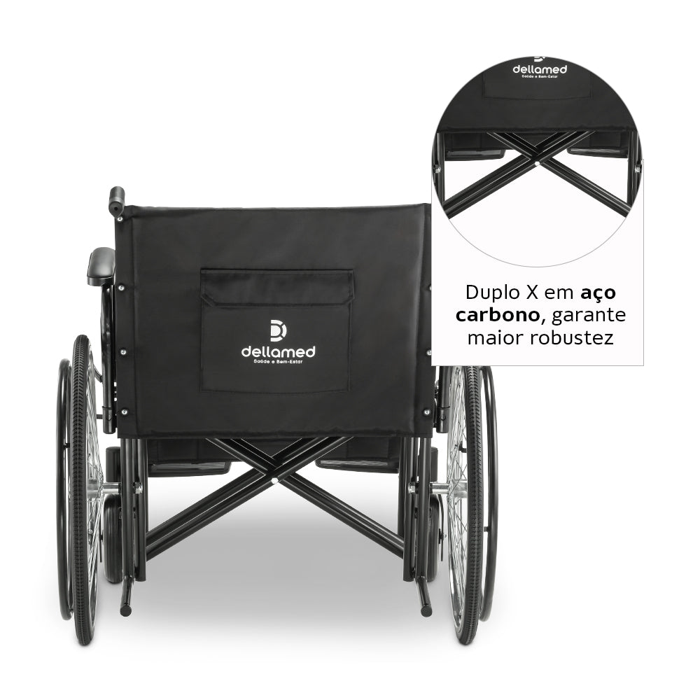 Cadeira de Rodas para Obeso Dellamed D500 até 180kg