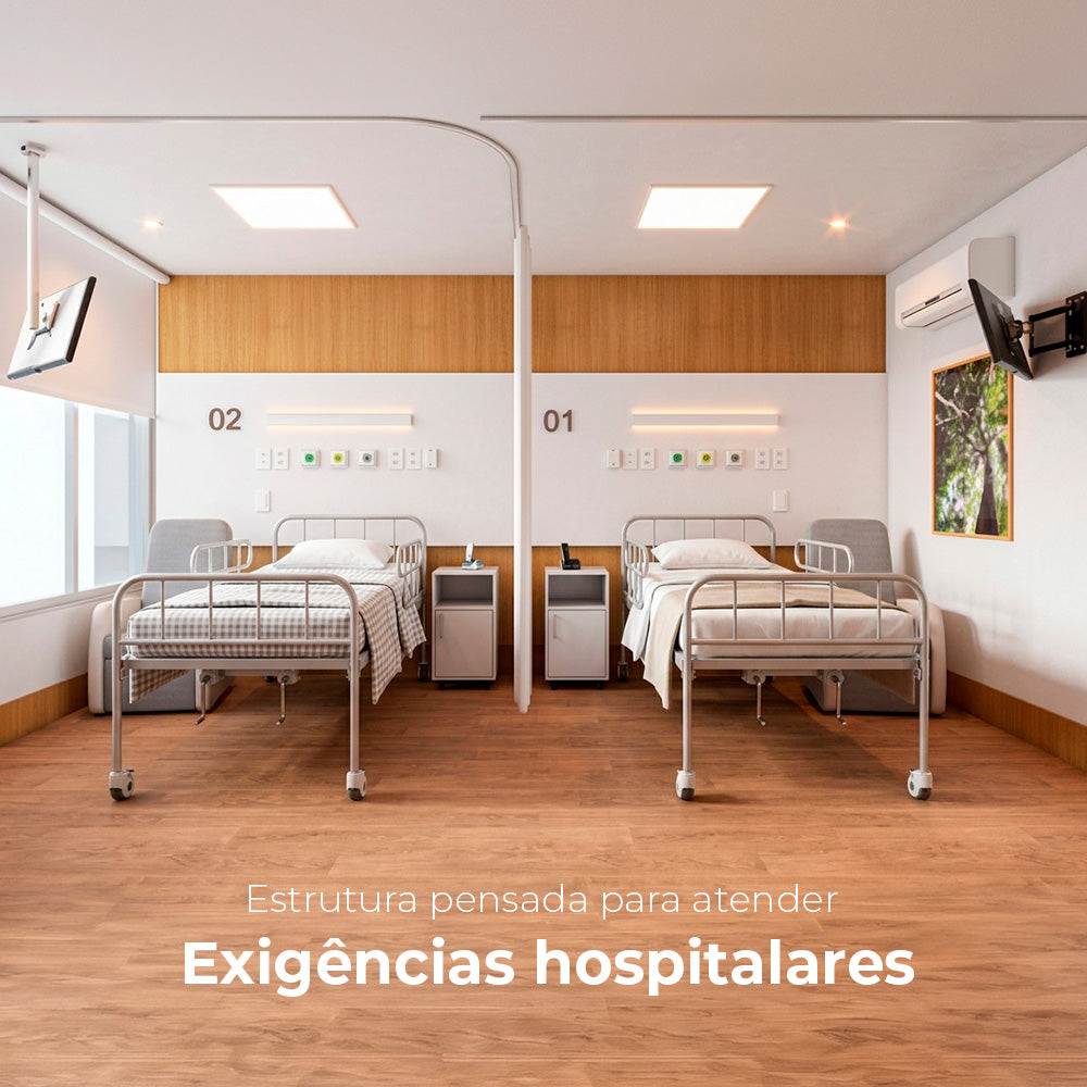 Cama Hospitalar Manual 2 Movimentos Grades em Aço