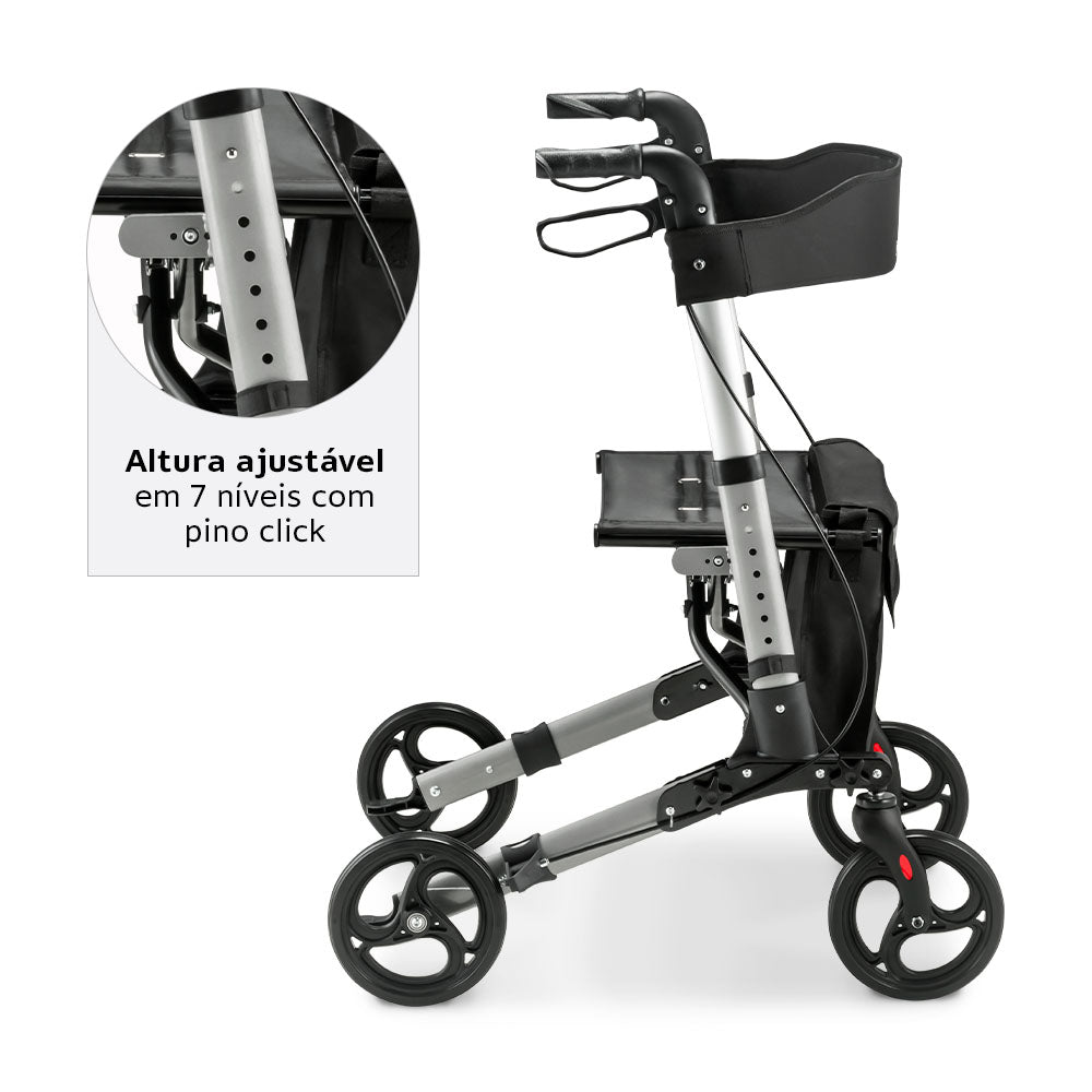 Andador Compacto Dellamed D14 4 Rodas até 135kg