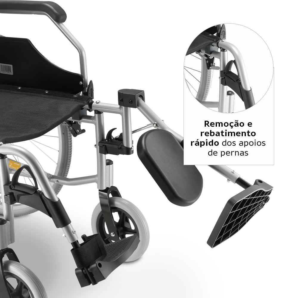 Cadeira de Rodas Dobrável Dellamed D600 Alumínio até 120kg