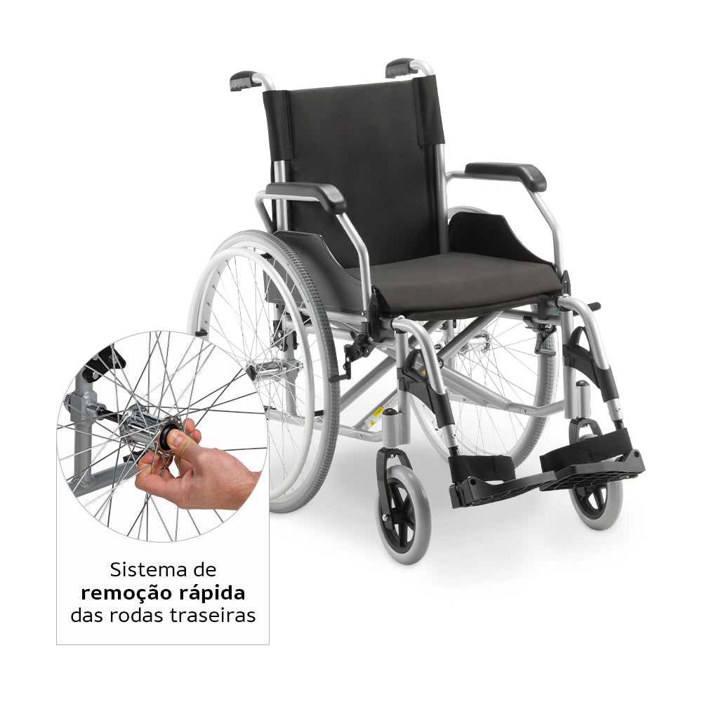 Cadeira de Rodas Dobrável Dellamed D600 Alumínio até 120kg