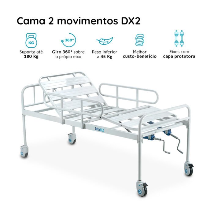 Cama Hospitalar DX2 2 Movimentos até 180 Kg Dellamed PR