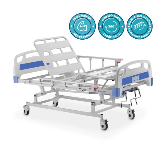 Cama Hospitalar DX3 3 Movimentos até 200 Kg Dellamed - Imagem 2