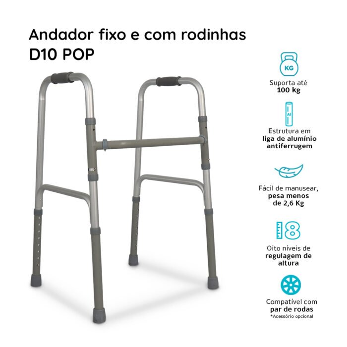Andador em Alumínio 3 em 1 D10 Pop