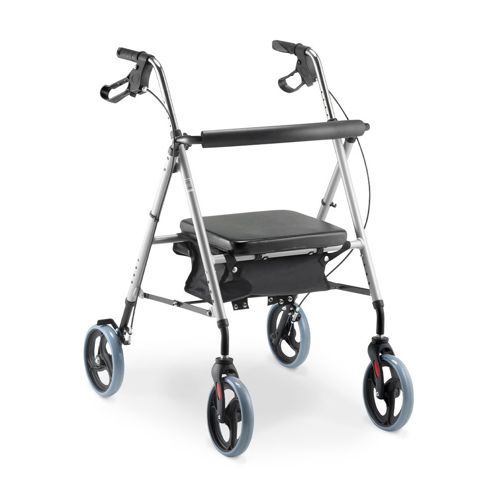 andador-d12-dellamed- ANDADOR DE ALUMÍNIO DOBRÁVEL 4 RODAS COM ASSENTO - D12 DELLAMED - Imagem 1