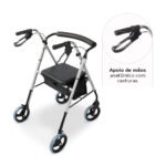 ANDADOR DE ALUMÍNIO DOBRÁVEL 4 RODAS COM ASSENTO - D12 DELLAMED - Imagem 4