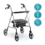 ANDADOR DE ALUMÍNIO DOBRÁVEL 4 RODAS COM ASSENTO - D12 DELLAMED - Imagem 2