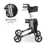 ANDADOR DE ALUMÍNIO COMPACTO 4 RODAS ATÉ 135 KG  - D14 DELLAMED - Imagem 4