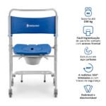 CADEIRA DE BANHO DOBRÁVEL E DESMONTÁVEL ATÉ 150 KG - D45 DELLAMED - Imagem 2