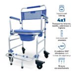 CADEIRA DE BANHO ULTRALEVE 4 EM 1 ATÉ 135KG  - D55 DELLAMED - Imagem 2
