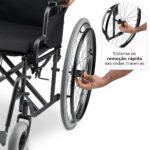 CADEIRA DE RODAS AÇO DOBRÁVEL ATÉ 120 KG -  D400 DELLAMED - Imagem 8