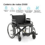 CADEIRA DE RODAS DOBRÁVEL PARA OBESO 180 KG - D500 DELLAMED - Imagem 3