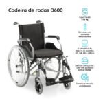 CADEIRA DE RODAS EM ALUMÍNIO DOBRÁVEL ATÉ 120 KG - D600 DELLAMED - Imagem 2