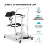 CADEIRA DE TRANSFERÊNCIA MULTIUSO COM ELEVAÇÃO ELETRÔNICA ATÉ 135 KG   - D80 DELLAMED - Imagem 2