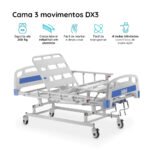 CAMA HOSPITALAR 3 MOVIMENTOS ATÉ 200 KG  - DX3 DELLAMED - Imagem 2