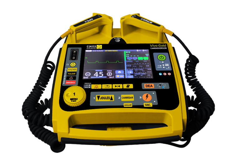 cardioversor-vivo-gold-7-polegadas-cmos-drake-emergencia-cardiovesãoo CARDIOVERSOR BIFÁSICO VIVO GOLD 7” BÁSICO - Imagem 1